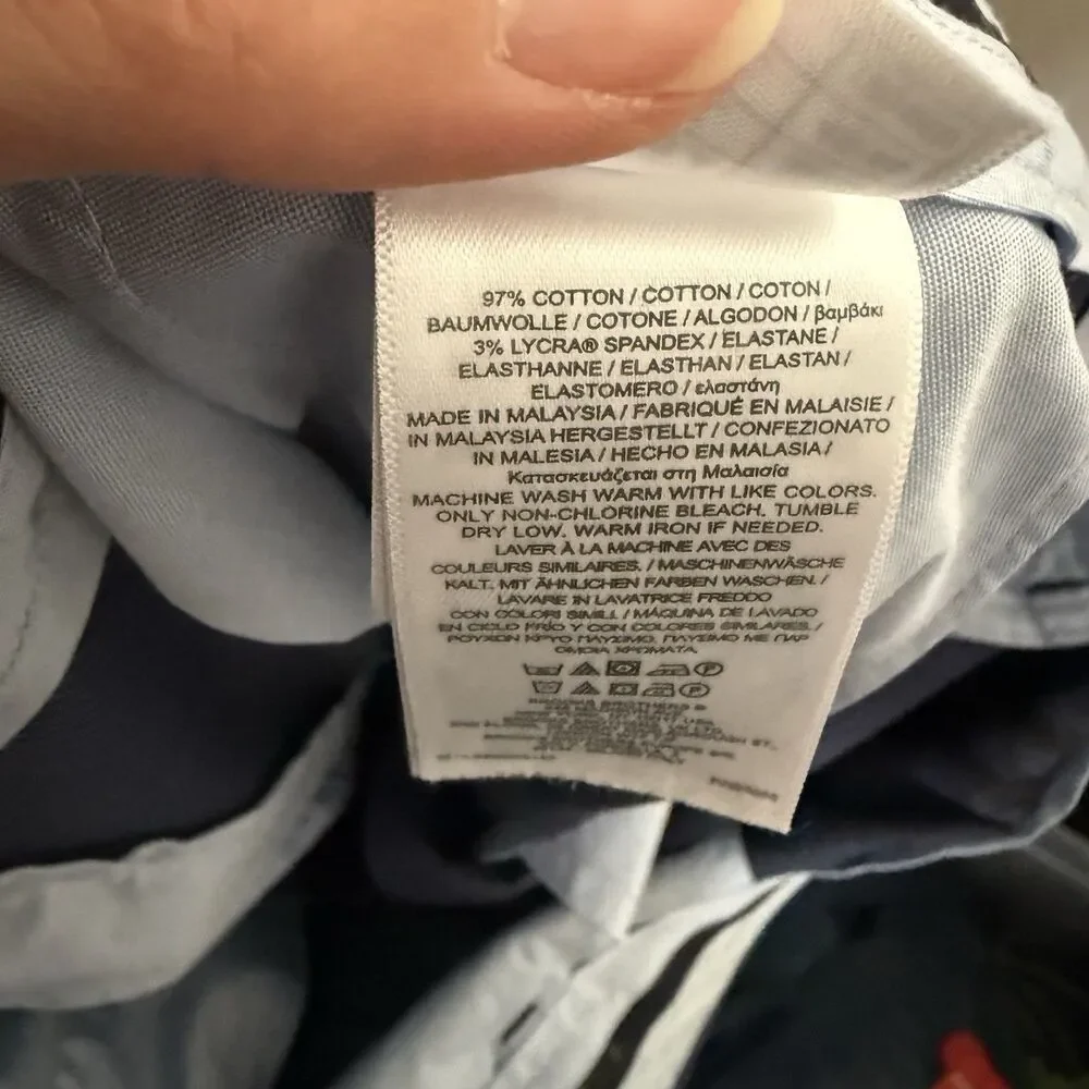 Brooks Brothers Clark Pants 38x34 Blue Striped Men’s Flat Front Dress Trousers